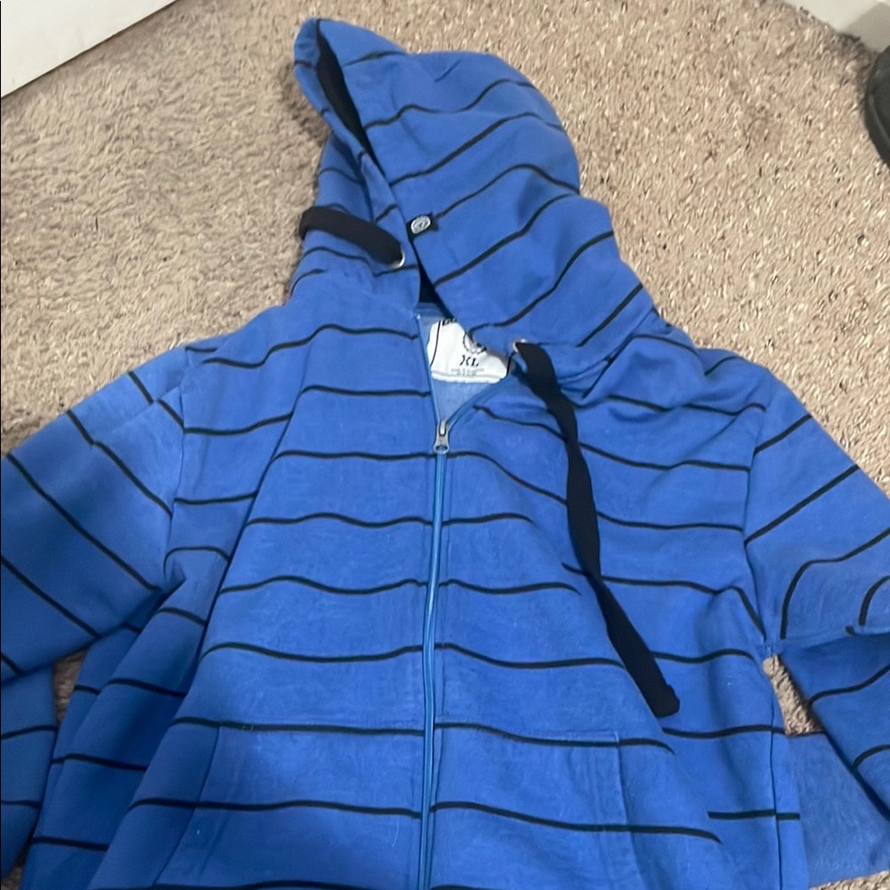 Blue Striped Hoodie